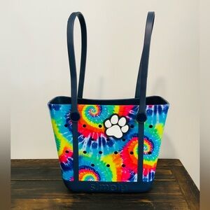 Simply Southern Waterproof Tie Dye Tote Bag/With Paw Charm